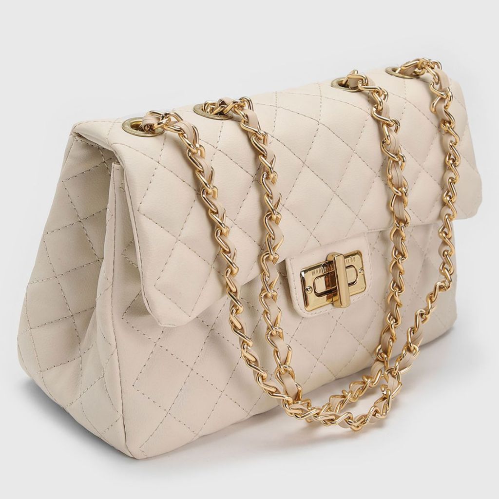 Bolsa Feminina Corrente Transversal Ombro Matelassê Lateral.