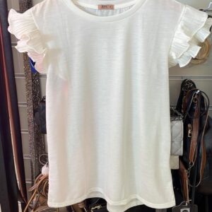 T-shirt baby look Manga Babado