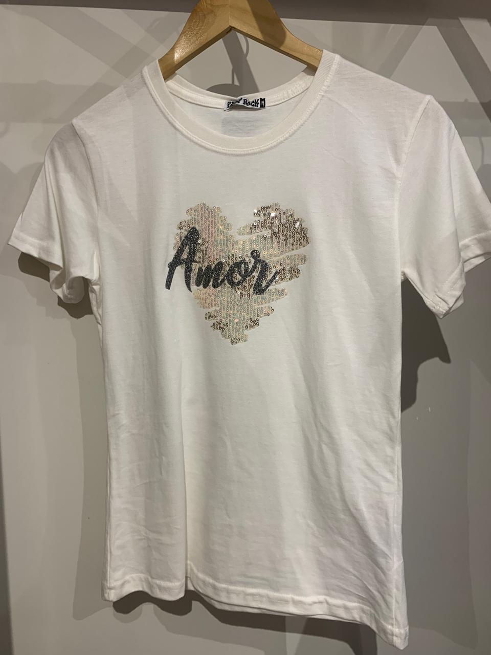 T-shirt baby look Amor