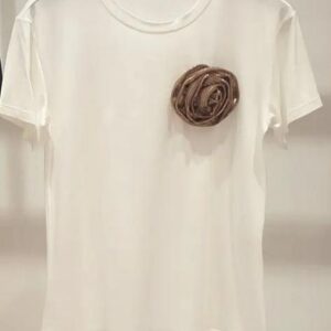 T-shirt baby look Flor Paetê