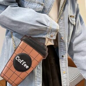 Bolsa Feminina Coffee estilo copo de café transversal