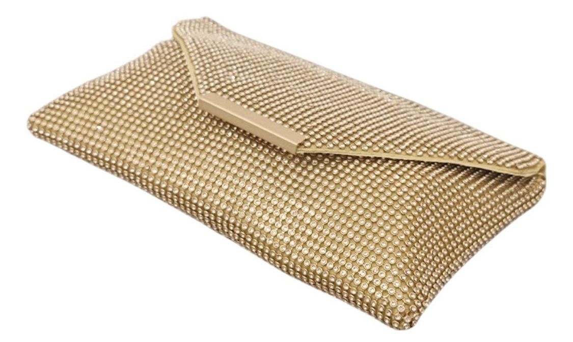 Bolsa Clutch Carteira Festa Brilho Strass Casamentos Baladas - Imagem 3